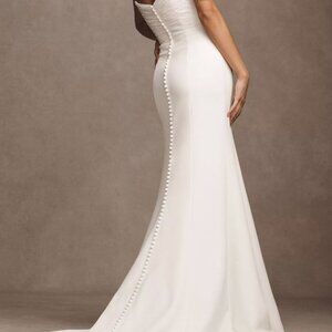 Kate by Jenny Yoo Anthropology Wedding Dress Size 8, 5'6" w/heels, bustle added